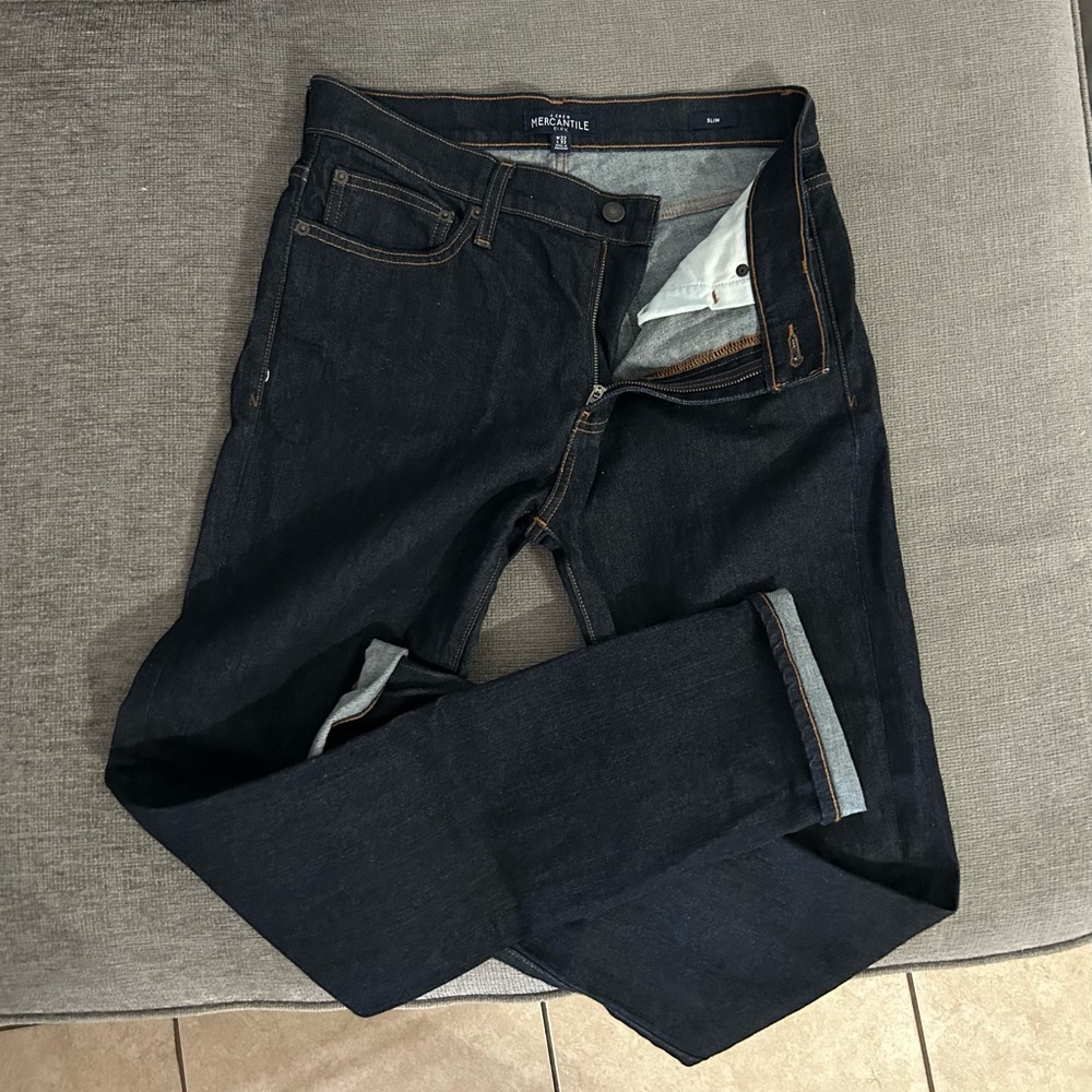 J crew slim dark blue jeans 32/32